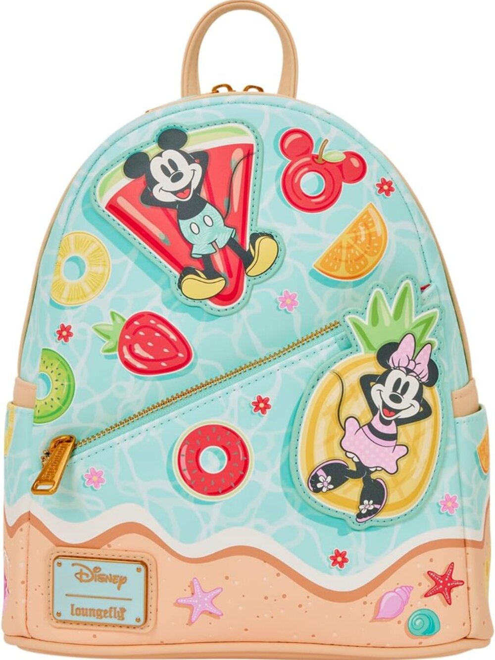 Loungefly Disney Mickey and Minnie Beach Fun Mini Backpack NWT